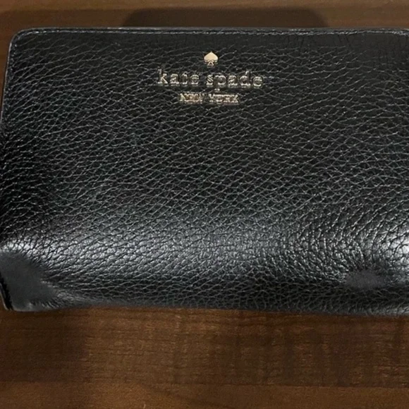 Kate Spade Black Textured Leather Wallet