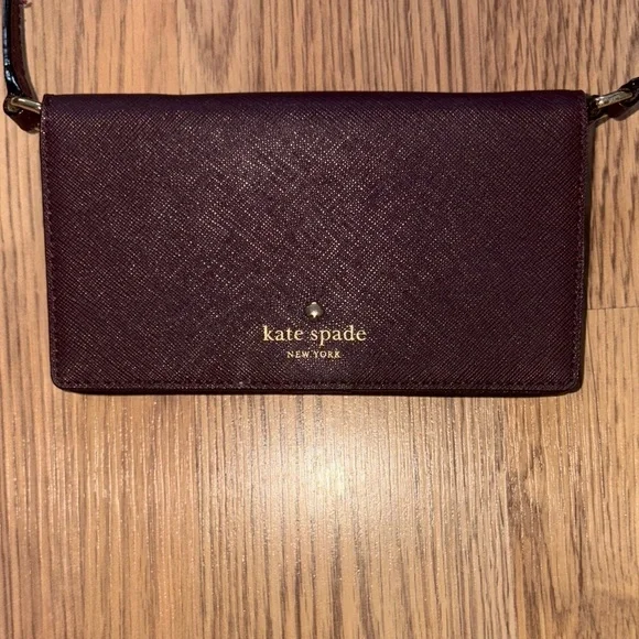 Kate Spade Deep Burgundy Crossbody wallet Bag