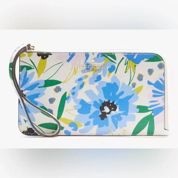 Kate Spade Blue and Green Floral Clutch