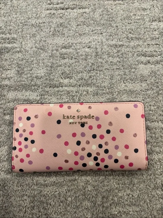 kate spade Pink Polka Dot Continental Wallet