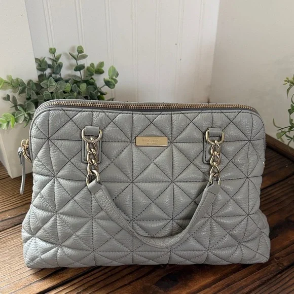 Kate Spade Whitaker Place Gray Quilted Handbag