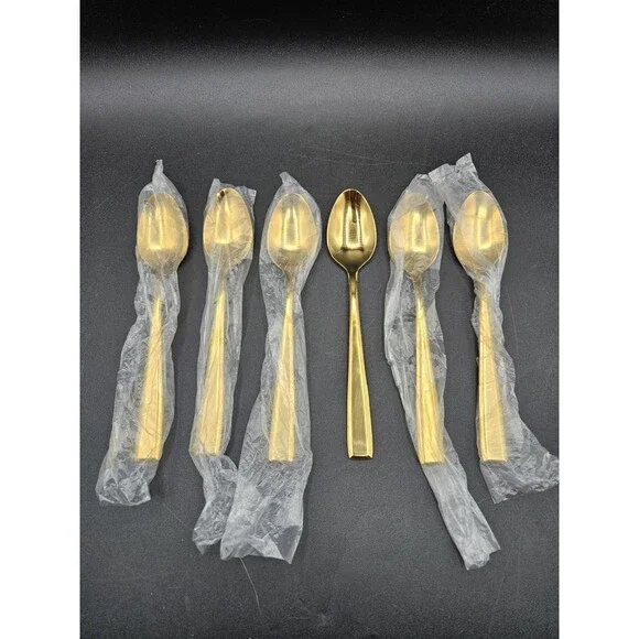 Cambridge Cali Gold Tone Spoons Teaspoons Set Of 6