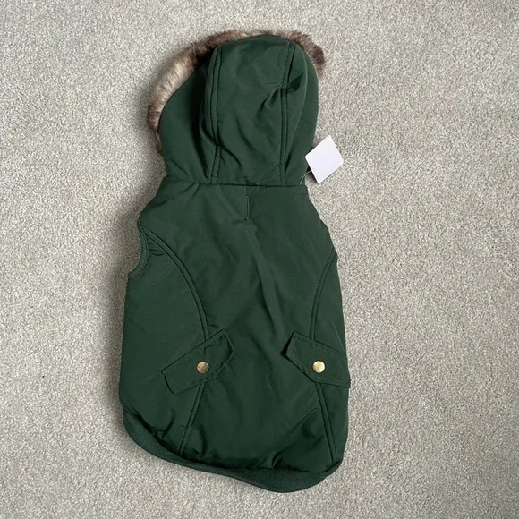 Tails & Noses Holiday Pet Dog Jacket Coat Green Size Large NWT