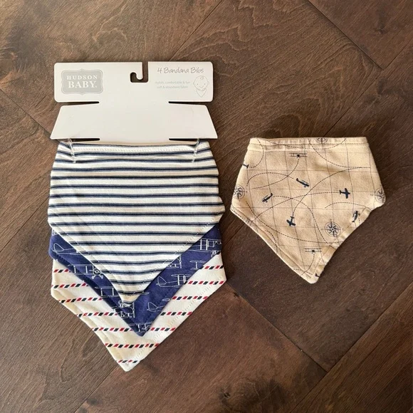 Hudson Baby Airplane Themed Bandana Bibs Set