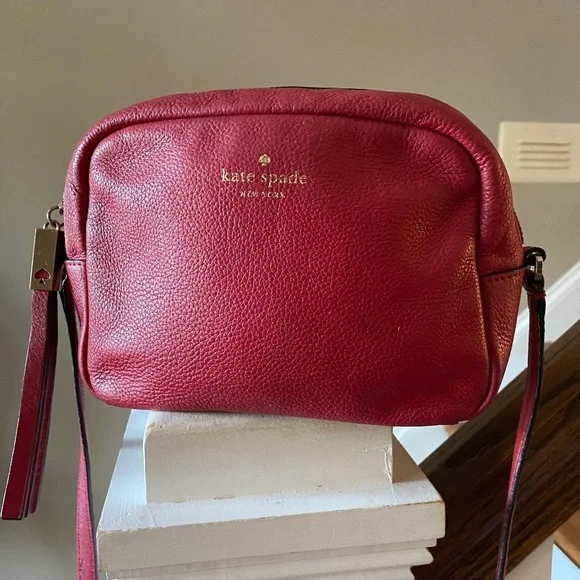 Kate Spade Small Red Pebble Leather Crossbody