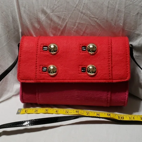 Kate spade pink and red felted crossbody rare