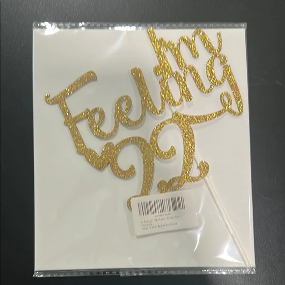 Gold Glitter Cake Topper for Parties - I’m feeling 22