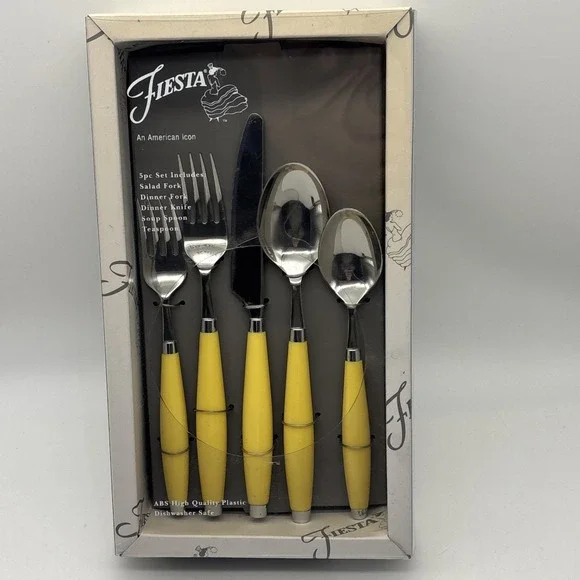 Fiesta Fiestaware SUNFLOWER Yellow Flatware Silverware Dinner 5-piece Set NEW