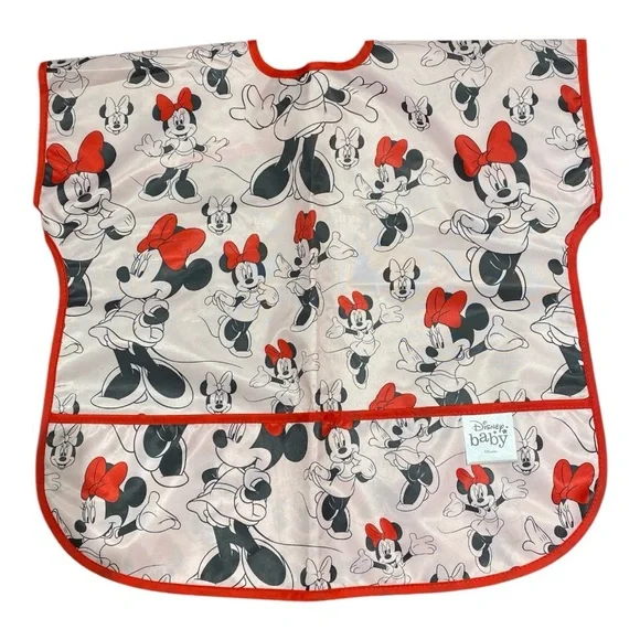 Disney Minnie Mouse Red and White Bib. Like new!