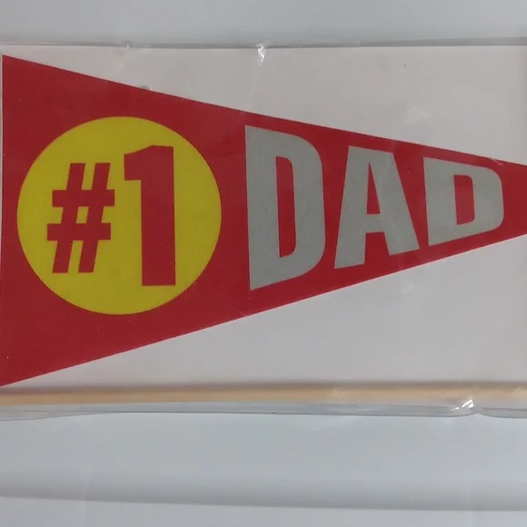 #1 DAD PARTY FLAG - RED/ YELLOW/ WHITE