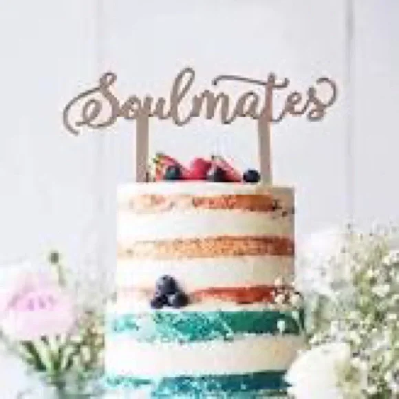 zxyxka Rose Gold Soul Mates Wedding Cake Topper