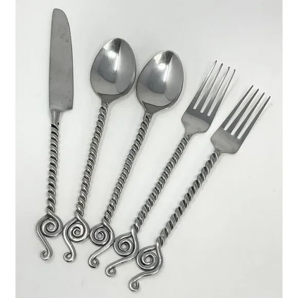 World Market Maroc Twist 1 Dinner Knife 2 Dinner Forks 2 Dinner Spoons Set Of 5