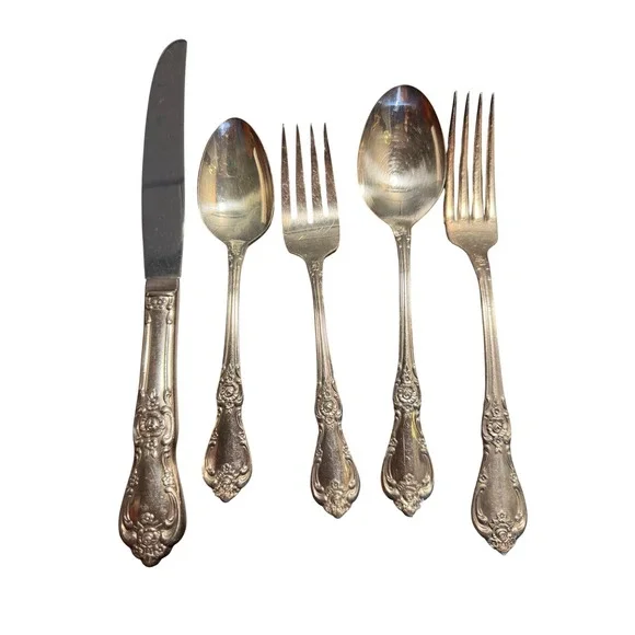 Oneida VTG SilverPlate Flatware VanessaFrancesca 5pc Place Setting Wm. Rodger's