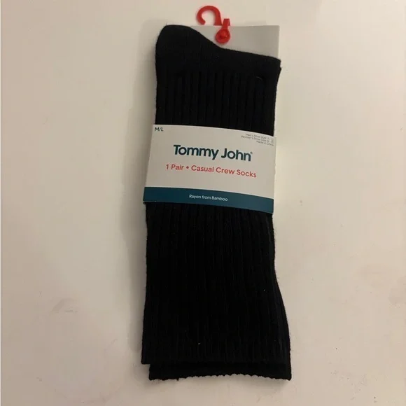 NEW! Tommy John Black Casual Crew Socks
