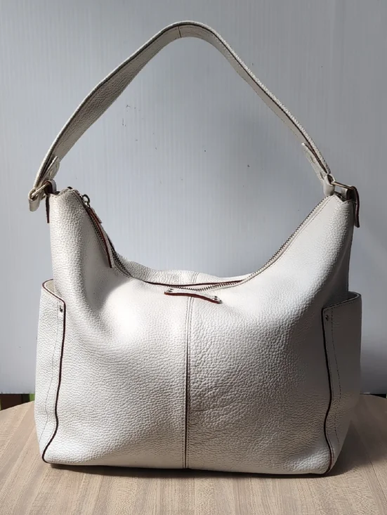 Kate Spade Off-White Pebbled Leather Hobo Shoulder Bag