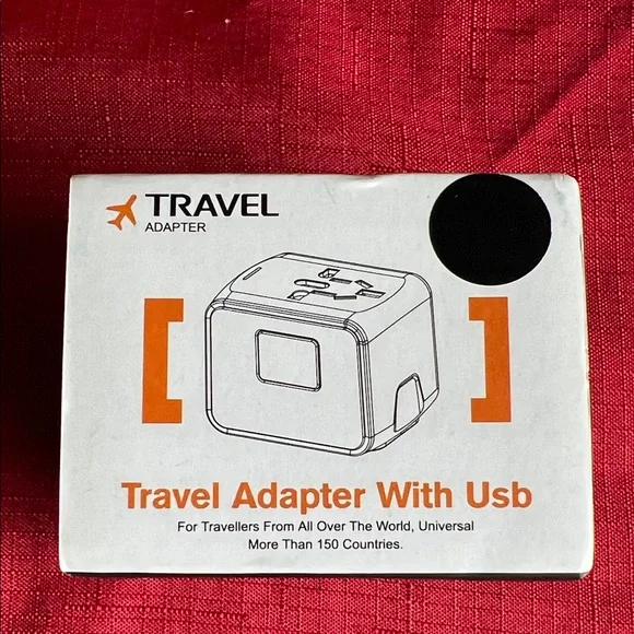 Ravel Universal Travel Adapter - Black and Orange