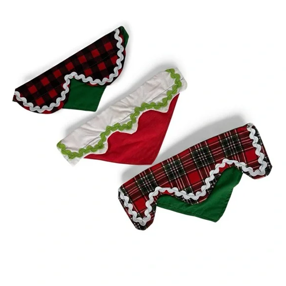 Handmade Christmas Dog Collar Bandanas Set of 3 – Size‎ Small 8