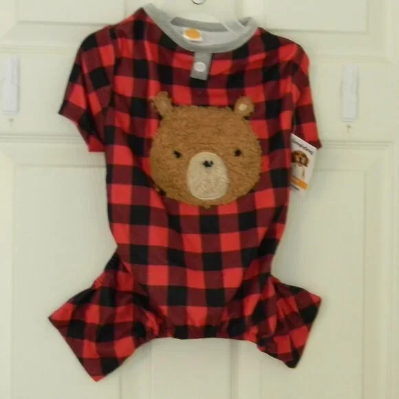 Simply Dog Plaid Flannel Teddy Bear Pet Apparel Sz L 21-24 in. Around Chest NWT