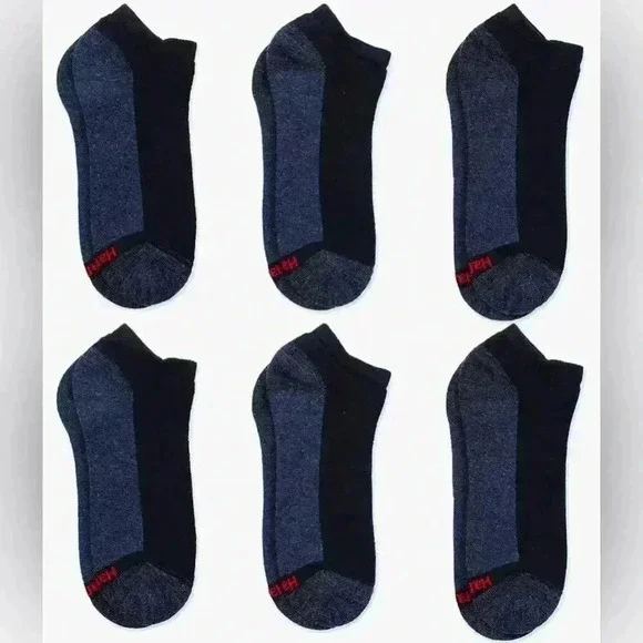 Hanes low cut max cushion black socks 8 pairs men’s NWOT