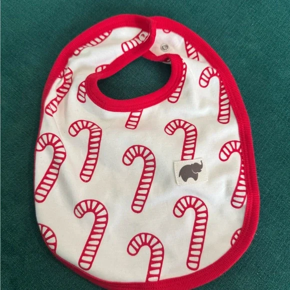 Monica & Andy Organic Cotton Candy Cane Bib
