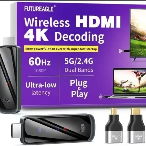 FUTUREEAGLE Wireless HDMI 4K 5G Decoder - Black