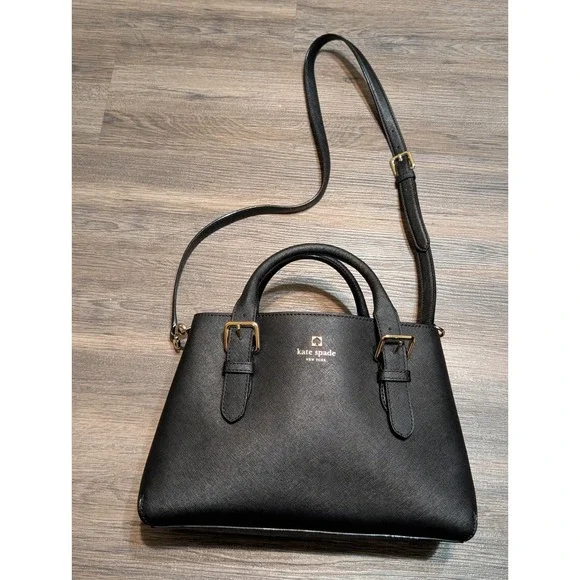 Kate Spade New York Cove Street Provence Satchel WKRU2790 Black‎ Leather