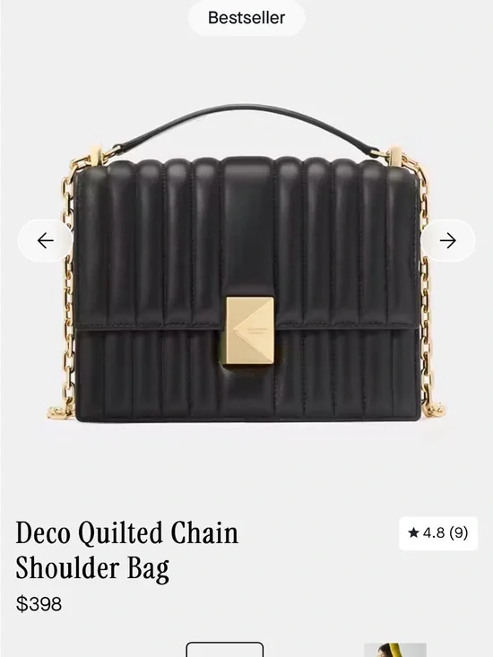 Kate Spade Deco Quilted Chain Shoulder Bag - Black
