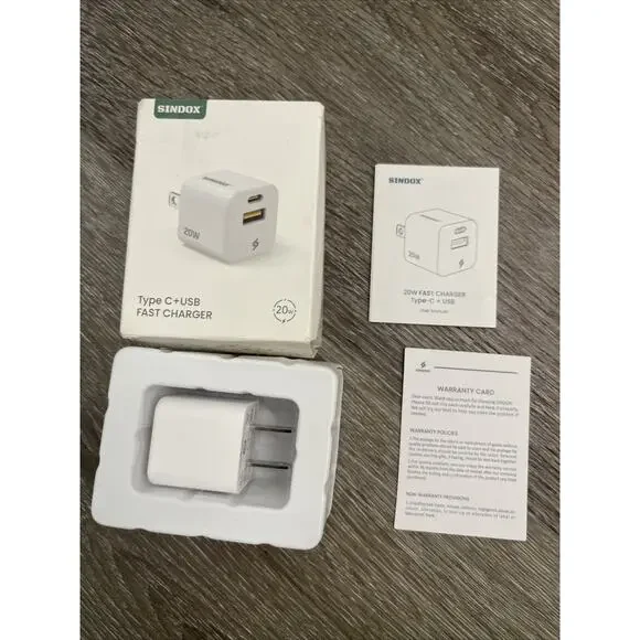 20W USB-C USB Wall Charger SINDOX Tiny Type Fast Charging