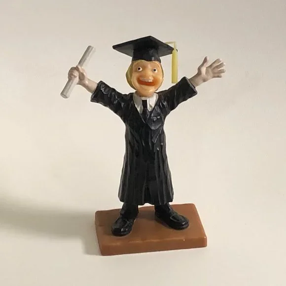 Wilton graduation Cake Topper male figurine doll with graduation cap diploma