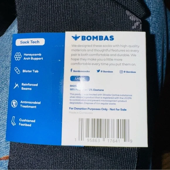 COPY - COPY - Bombas Black Athletic Socks Cushioned Comfort set of 3