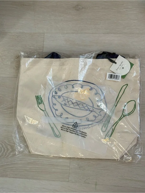Kate Spade x Target Embroidered Fish Dinner Tote Bag NWT
