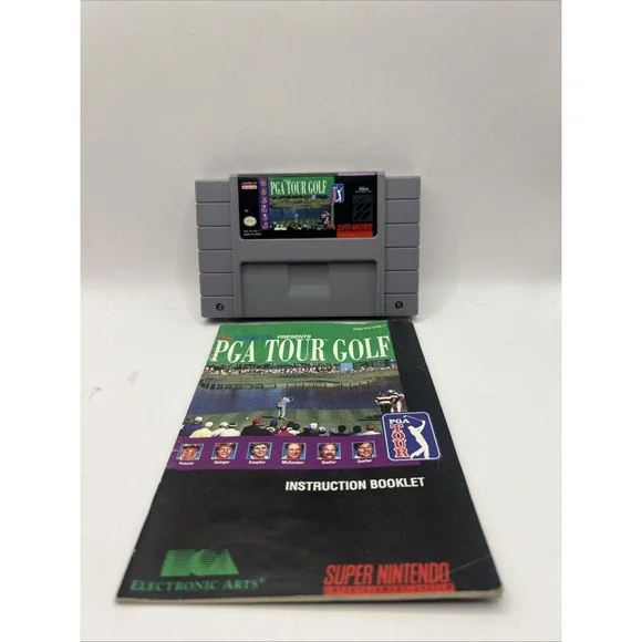 EA Sports PGA Tour Golf - Super Nintendo SNES- Tested Working With Manual