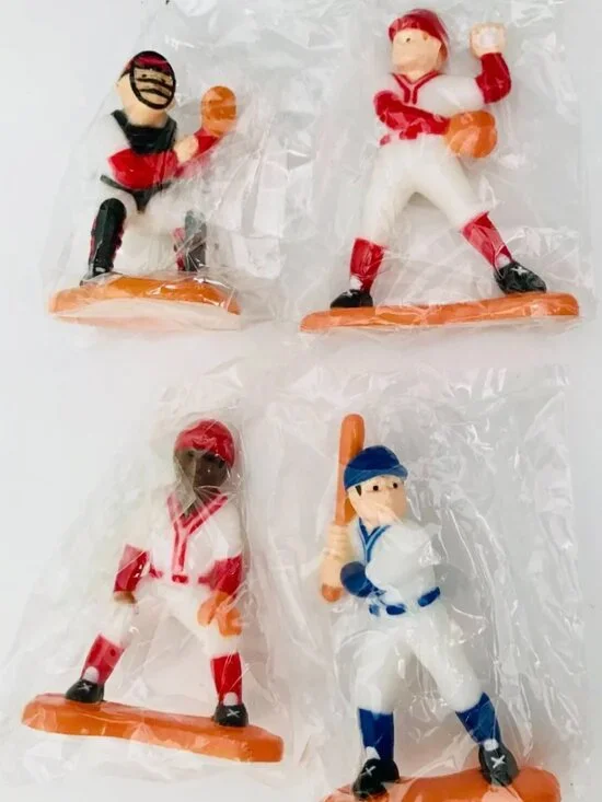 Vintage Baseball Little League Players Cake Toppers Set of 4 New in Pack NOS