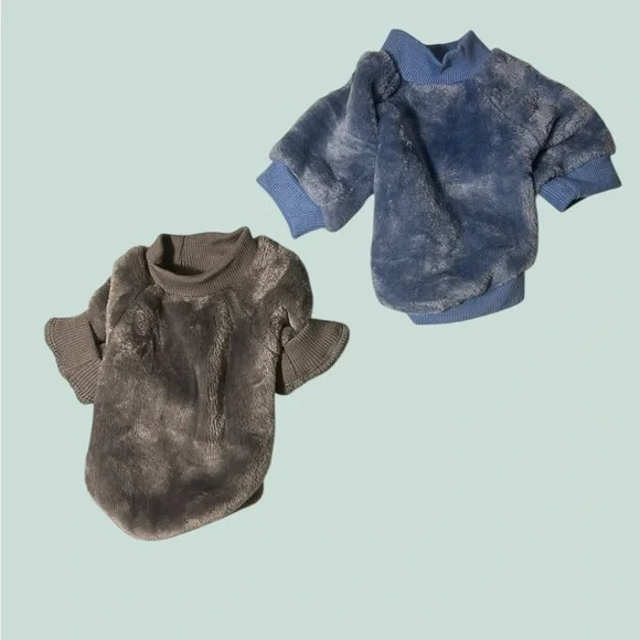 NWOT Dog Sweater 2-Pack | Soft & Warm Pet Jackets (Blue & Gray)
