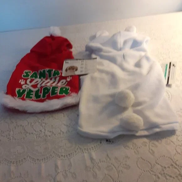 Holiday Time (S) Santa Hoodie & Wag & Bone (S) Easter Bunny Outfit.