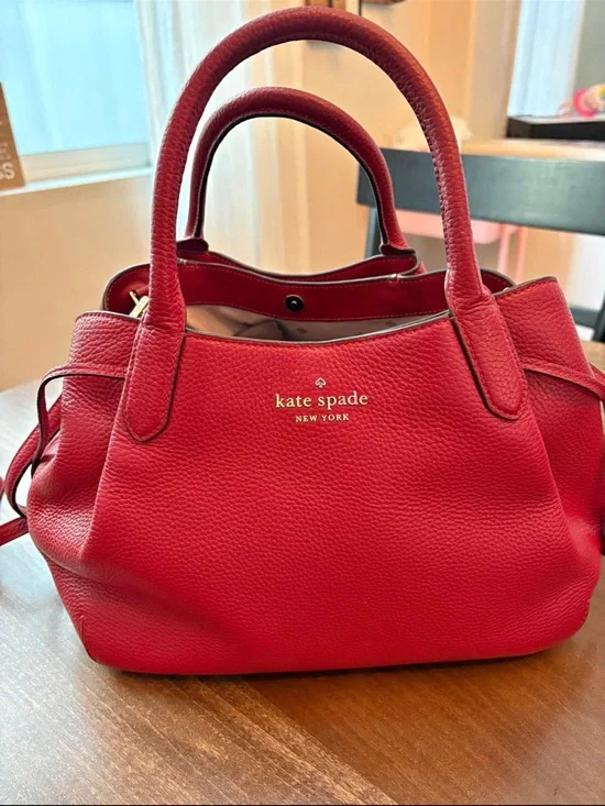 kate spade Red Pebbled Leather Dumpling Bag