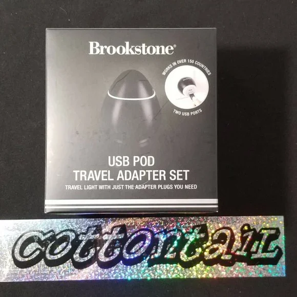 Brookstone USB Pod Travel Adapter Set AD10276 New in Box; Sealed