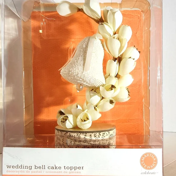 Martha Stewart Vintage Style Bell & Flower Cake Topper, NWT