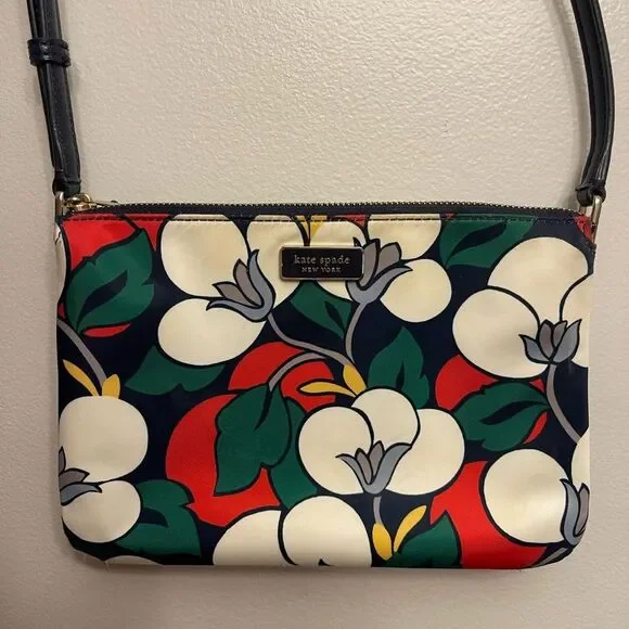 Kate Spade Triple Gusset Dawn Breezy Floral Crossbody Blazer Blue Lightweight