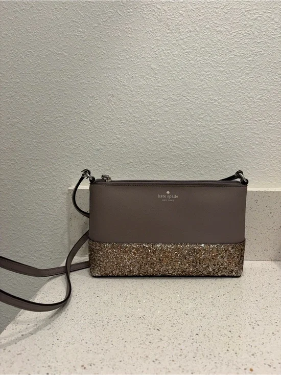 Kate Spade Greta Court Ramey Cityscape Glitter Crossbody Bag Women’s Purse EUC