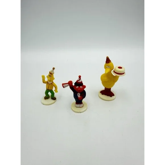 Vintage Sesame Street Wilton Cake Topper Figures Big Bird Bert Ernie Birthday