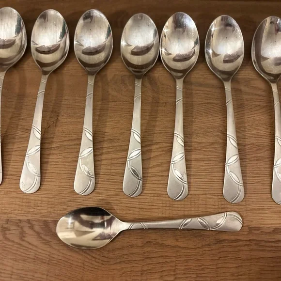 Cambridge‎ FELICITY Frosted & Glossy (7) Soup Tablespoons And (1) Teaspoon