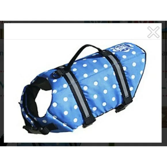 Paws Abroad Dog Blue Polka Dot Life Jacket Large