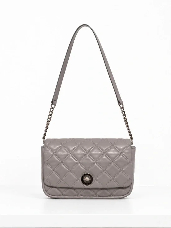 ♠️Kate Spade New York Quilted Leather Shoulder Bag Chain Strap Turn Lock Purse