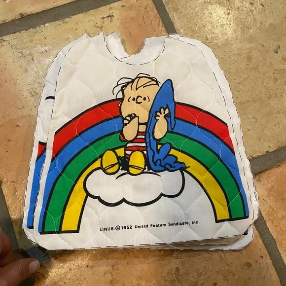 Vintage Charlie Brown & crew Rainbow Bibs 1950 Peanuts