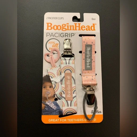 BooginHead Pacifier Clip Baby Pacifier Holder PaciGrip 2-Pack