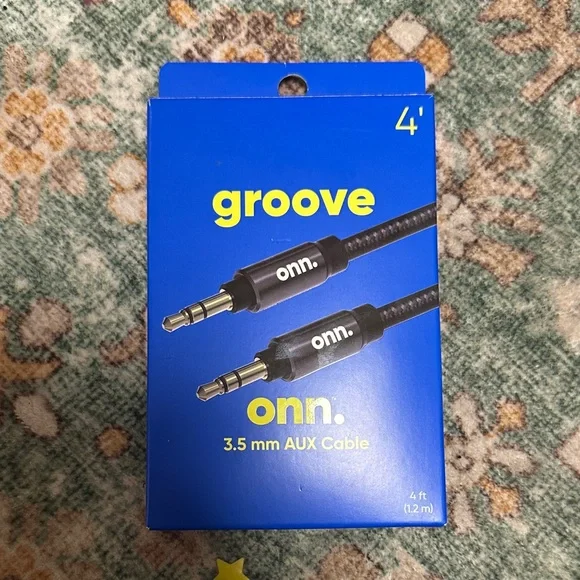onn. Black 3.5 mm AUX Cable