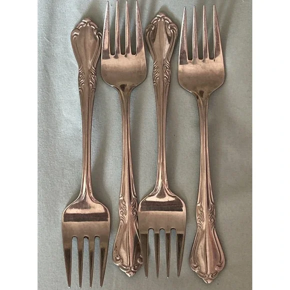 Belle Grove Reed & Barton Select Salad Fork Lot 4 Stainless Flatware Vintage