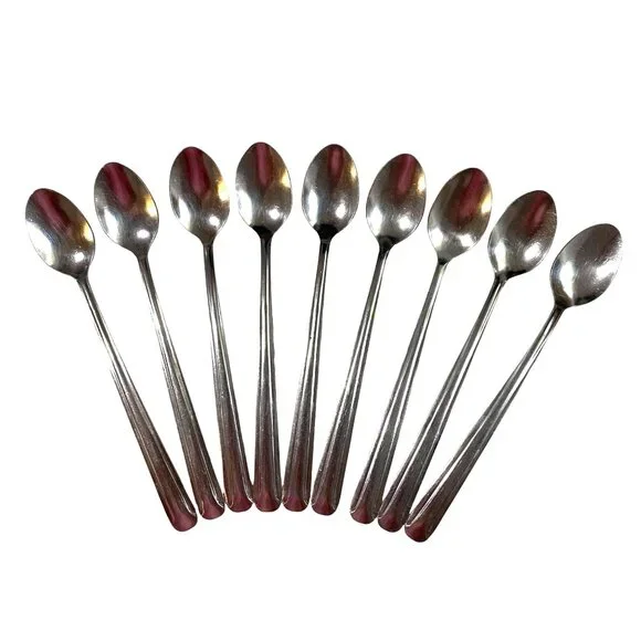 Walco Stainless‎ Taiwan Teaspoon Lot of 9 Art Deco Design Thanksgiving Dining