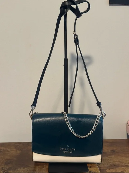 kate spade Two-Tone Dark Teal and Cream Crossbody Shoulder Bag